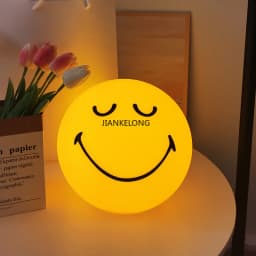 Squint/Wink Sphere Lamp Atmosphere Smile Light Dimmable USB Rechargeable or USB Plug-in Smiling Night Light for Home Decoration