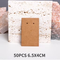 50PCS 6.5x4cm 2 Holes Blank Vertical Display Cards For Stud Earrings Drop Jewelry Cardboard Small Businesses Packaging Supplies