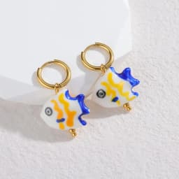 Cute Octopus Earrings Creative Glass Octopus Long Drop Earrings Unqiue Marine Series Design Earrings Wholesale Custom Packaging