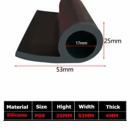 1/5Meter 9 Shape Auto Rubber Seals Car Door high temperature Oven Steam Doors Window Silicone P-Type Weather Strip