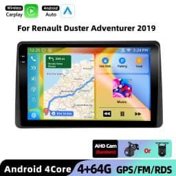 Podofo AI Voice Wireless Carplay Android Auto Radio For Renault Duster Adventurer 2019 Car Intelligent Systems BT 2din Autoradio