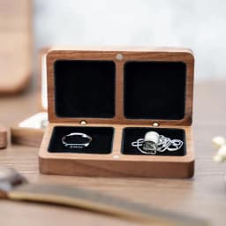 Free Custom Walnut Wooden Ring Necklace Box Personalized For Wedding Anniversary Gift Necklace Earring Ring Storage Jewelry Box