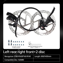 TESNO M500 2-Piston MTB Hydraulic Disc Brake Set Aluminum Alloy Front And Rear Bicycle Brakes with Silicone Protective Covers