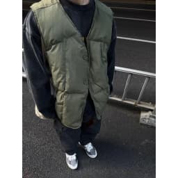 American Retro Thickened Warmth V-neck Cotton Vest Men's Fashion Street Vintage Style No-shoulder Jacket Youth Popularity