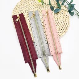 24cm DIY Handmade Bag Zipper Accessories 6-Color DIY Handmade Bag Zipper 24cm Pu Metal Zipper Woven Bag Accessories