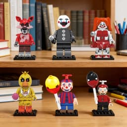 Cute Cartoon Game Figure Bricks Freddy Bonnie Chica Miniatures Kawaii Bonnie Bear Desktop Ornament Birthday Party Favors Gift