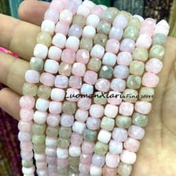 7-8MM Square Aquamarine Chalcedony Natural Stone Loose Cube Spacer Beads for Jewelry Making Diy Bracelet Charms Accessories