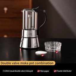 Bincoo Two Person 120ml Mocha Pot Visible Glass Türkiye Coffee Pot Electric Ceramic Stove Heating Concentration Extraction Pot