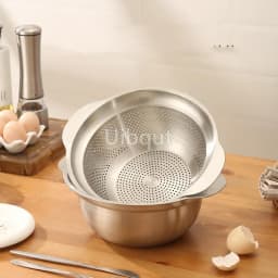 Vegetable washing basin Basket rice washing artifact Fruit filter basin Strainer Kitchen items 304 stainless steel drain basket