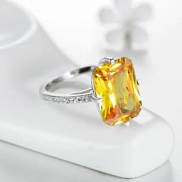 Modian 100% 925 Sterling Silver Rectangle 5A Clear Zircon Luxury Rings Anniversary Engagement Jewelry For Women Fashion Rings