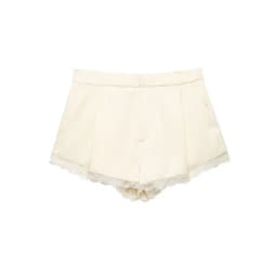 NLZGMSJ 2026 Spring Summer Lace Patchwork Chic Lady Shorts Solid Zipper Pockets Shorts Fashion Women Shorts