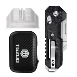 TGZUO Titanium Folding Utility Knife, EDC Pocket Knife with Clipk, Lightweight Box Cutter W/10PCS Razor Blades Outdoor Cutter
