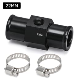 Black Water Temp Gauge Radiator Temperature Water Temp Joint Pipe Sensor 18MM 20MM 22MM 24MM Hose Adapter