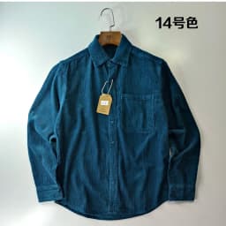 Autumn Winter New American Retro Long-Sleeve Lapel Corduroy Shirt Men's Fashion 100% Cotton Washed Single Pocket Casual Blouses