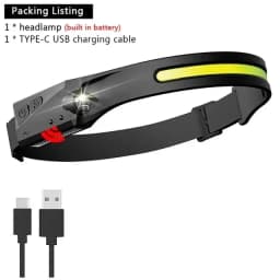LED Sensor Headlamp Camping Search Light Head Flashlight USB Rechargeable Powerful Lamp Front Lanterns Headlights 6 Styles
