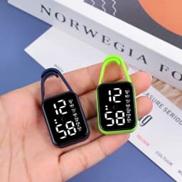 LED Digital Electronic Watch Keychain Luminous Function Children Gifts Multifunctional Hanging Watch Pocket Watches