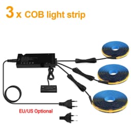 1-10PCS 12V Black COB LED Strips With Smart Double Door Sensor Switch Cabinet Light Set for Kitchen Under Cabinet Wardrobe