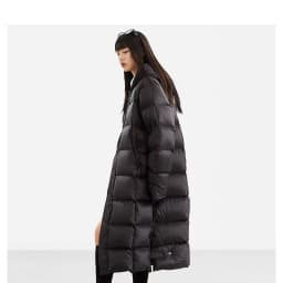 Filling Material: Duck Down~Couple Style Long Over-The-Knee down Jacket, Unisex Black Coat for Petite Individuals, New Winter Model