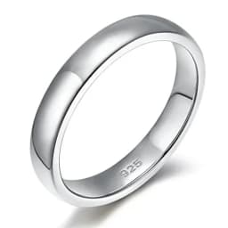 Trumium 2/ 4/6mm 925 Sterling Silver Ring High Polish Plain Dome Wedding Band Comfort Engraving