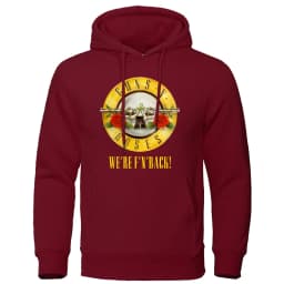 Guns N' Roses We'Re Back Metal Rock Style Hooded Mens Hip Hop Crewneck Hoodies Autumn Oversize Hoodie Harajuku Unisex Clothing