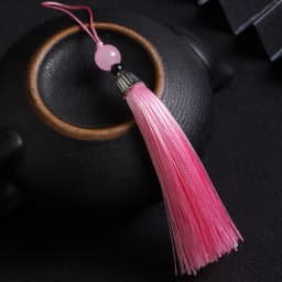 10Pcs Tassels Silky Handmade Soft Tassels Jade Bead Tassels DIY Craft Jewelry Car Key Chain Decor Pendants Smooth Fringe Trim