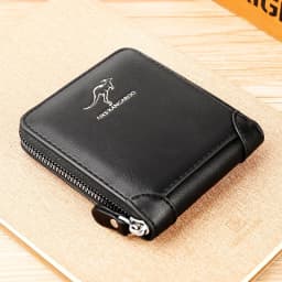 Luxury Designer PU Leather Wallet for Men Zipper RFID Credit Card Holder Wallets Men's Short Purses Coin Bag Business Purse