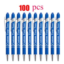 10-100 Customized Ballpoint Pen with Stylus Tip Print Name Logo Metal Pen for Business Graduation Birthday Anniversary Gift Pen