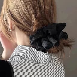Women's Scrunchies Korean Super Large White Lace Large Hair Band Leather Band French Vintage Lace Tie Head Rope Sweet Style Nice