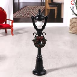 Miniature Christmas Street Lamp Post LED Lights Park Bench & Streetlight Micro Landscape Fairy Garden Ornament Dollhouse Decor