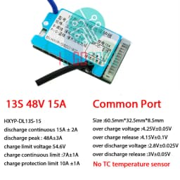 10S 36V 13S 48V 15A 20A Li-ion Lithium Ion Battery Protection Board Common Split Port BMS Temperature Sensor Heat Sink Separated