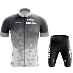 2024 Jersey Set Strava Summer Short Sleeve Breathable Men's Mountain Bike Jersey Set Sweat-Wicking Quick-Drying Jersey