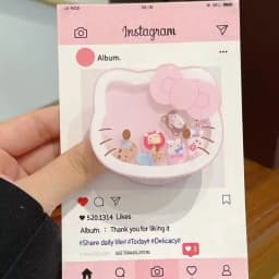 Sanrio Hello Kitty Rotate For Magsafe Magnetic Phone Grip Tok Griptok Stand For iPhone Foldable Wireless Charging Case Holder