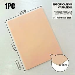 A4 Size Tattoo Practice Skin 3/1mm Double Side Silicone Permanent Makeup Eyebrow Synthetic Leather Training Fake Skin Accessory