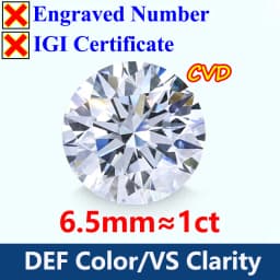 COSFIX 0.3-5ct Round Lab Grown Diamond HPHT IGI Certificate 3EX D/F Color VVS1 Clarity Diamond Gems