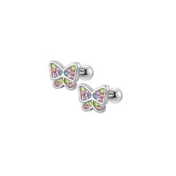 EVISPOL 2-12pcs 316L Stainless Steel Screw Back Stud Earrings Butterfly Heart Flower Cartilage Dath Earrings Piercing Jewelry