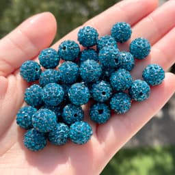 10pcs 6/8/10mm Czech Crystal Rhinestones Pave Disco Ball Clay Beads Round Spacer Beads Charms for DIY Jewelry Making Bracelet