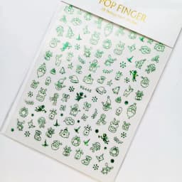 Sliver Bronzing 3D Christmas Nail Art Decoration Sticker Sparkly White Colorful Glitter Geometry Snowflake Winter Slider Foil