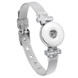 Wholesale 18mm Snap Bracelets High Quality Metal Silver Color Snap Button Bracelet Bangle Adjustable Chain Bracelets