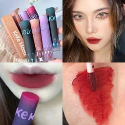 Matte Dark Red Lip Makeup Matte Black Brown Black Blue Gothic Velvet Lip Gloss Waterproof Moisturize Non-stick Cup Lipstick Tint