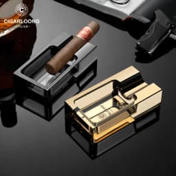 CIGARLOONG Cigar Ashtray Luxury Creative Plated Single Holder Glass Cigarette Decoration Smoking Accessories for Smoker's Gift