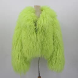 PINK JAVA QC23050-2 new arrival real mongolia sheep fur jackets women winter fur coat wholesale hot sale