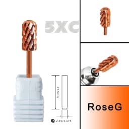 RolinStar 6.6 Large Round Top Barrel Safety 5XC 7 Color Acrylic Powder Dipping Killer Remover Strongest Nail Drill Bits