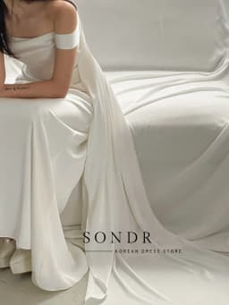 Sondr Boat Neck Simple Korean Wedding Dresses Corset Floor-Length Elegant Japanese Wedding Party Dresses Customized Photo Shoot