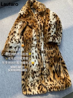 Lautaro Winter Long Warm Thick Leopard Fluffy Faux Fur Coat Women Tiger Print Runway Loose Luxury Designer Clothing Women 2022