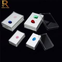 18Pcs Rectangle Loose Diamond Display Box Novel Pendant Gemstone Jewelry Storage Tray Gem Diamond Carrying Case Travel Organizer