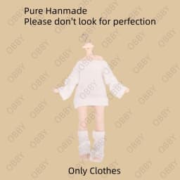 For Obitsu 11 Cute Oversized Off-shoulder Dress Legwarmers For 1/12 BJD OB11 YMY GSC Molly Body Doll Cloth Doll Outfit Clothes