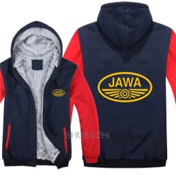 Winter Jawa Motorcycle Hoodies Jacket Fashion Pullover Man Coat Wool Liner Fleece Jawa Sweatshirts Coat