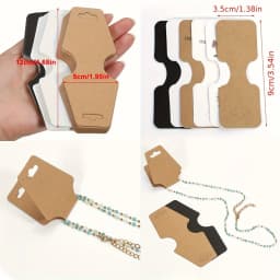 50pcs Foldable Blank Kraft Package Display Card for DIY Necklace Bracelet Earing Hairband Price Hang Tag Jewelry Making Supplies