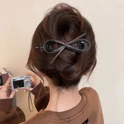 New Twisted Hair Clip PU Bow Barrettes Large Size Hair Clips Plastic Hairpin Sweet Daily Headwear Women Hair Accessories