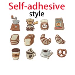 2-12pcs Coffee Bread Embroidery Patches Iron‑on Mini Food Applique for Clothing Backpack Notebook Jeans DIY Sewing Decor
